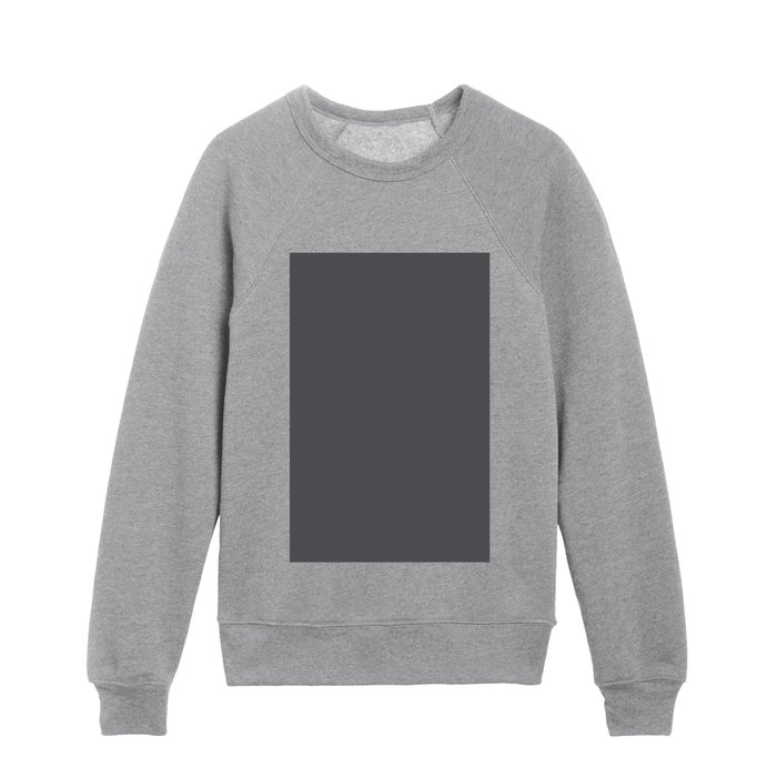 Dark Grey Solid Color Pairs Pantone Iron Gate 19-3910 TCX Shades of Gray Hues Kids Crewneck