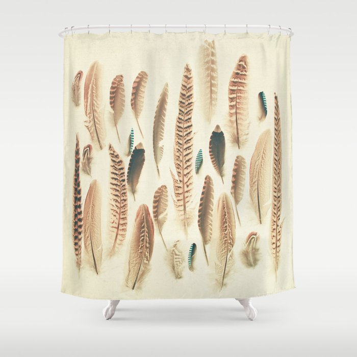 Found Feathers Shower Curtain