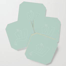 Arms and hands minimal line drawing illustration - Anna Green Coaster