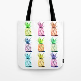 Nine Colorful Pineapples Tote Bag