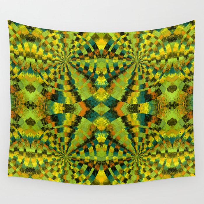 Hypnotic Yellow Wall Tapestry