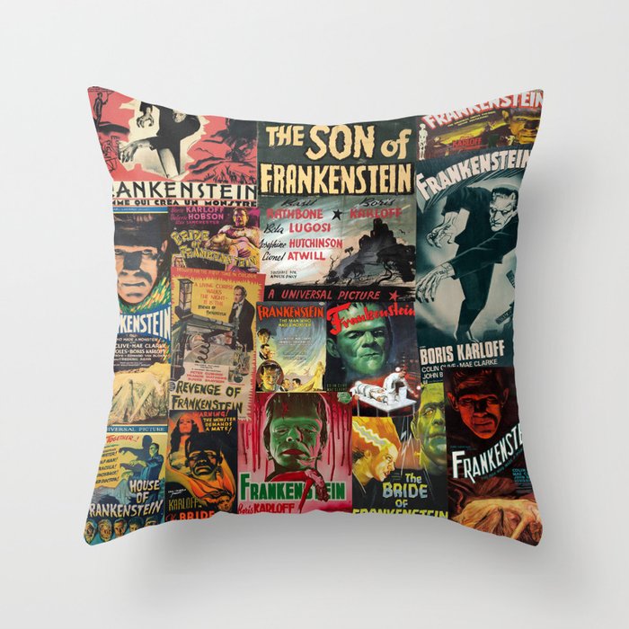 Frankenstein Throw Pillow by Vintage Maps & Prints | Society6