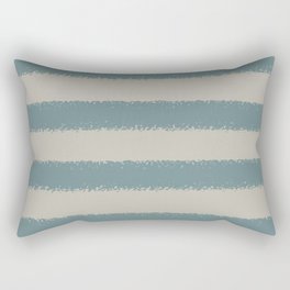 Muted Aqua and Tan Line Pattern 2021 Color of the Year Aegean Teal and Winterwood Rectangular Pillow