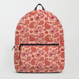 Paisley Pattern, Shades of Coral Orange Backpack