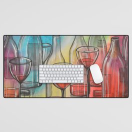 Abstract wine art / Friday Night Desk Mat