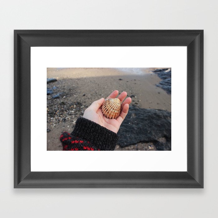 Shells Underfoot, Shells In Hand Framed Art Print