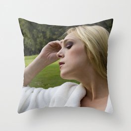 Thoughtful Beauty Throw Pillow
