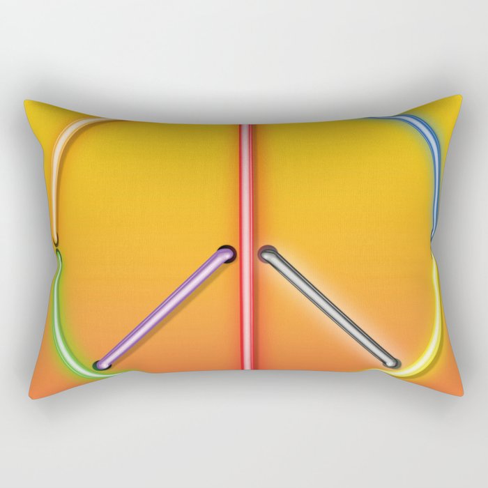PEACE Sign Neon Rectangular Pillow