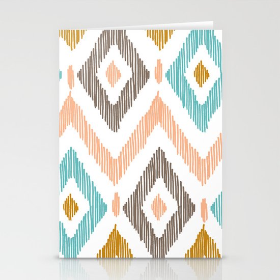 Sketchy Diamond IKAT Stationery Cards