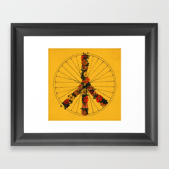 Peace & Bike (Colors) Framed Art Print