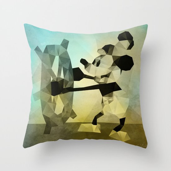 Mickey Mouse as Steamboat Willie Throw Pillow