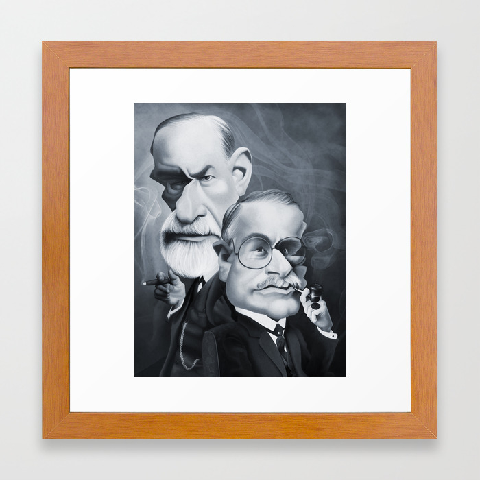 Sigmund Freud And Carl Jung Framed Art Print By Israeloliveras
