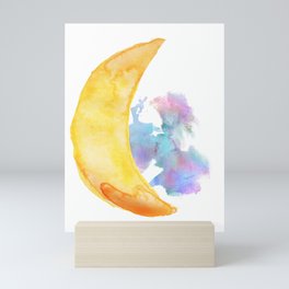 Watercolor moon Mini Art Print