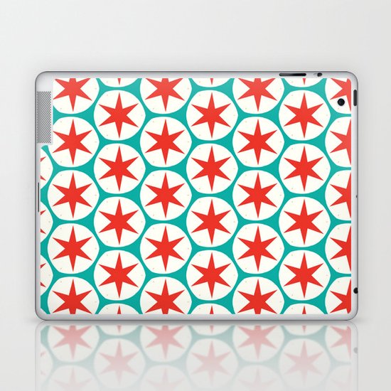 Retro Red Stars Pattern Laptop & iPad Skin
