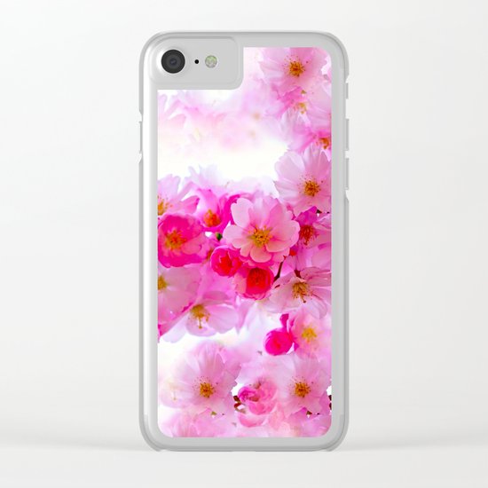 PINK CHERRY BLOSSOMS Clear iPhone Case