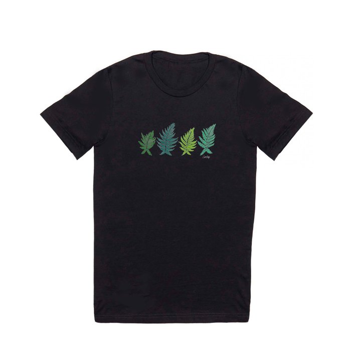 Inked Ferns – Green Palette T Shirt