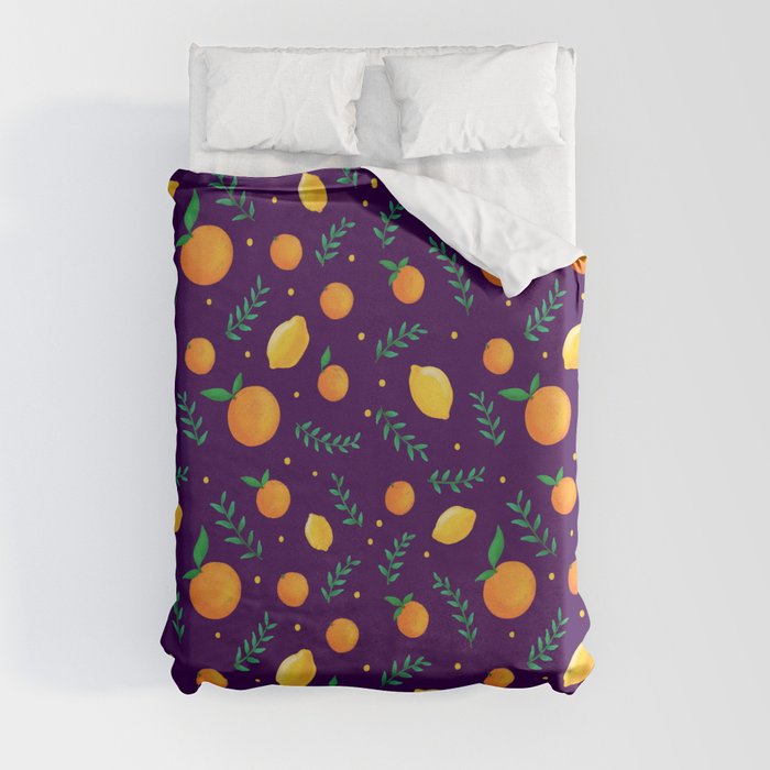 orange and lemons Duvet Cover