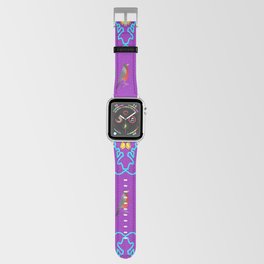 Curious Cat on Purple Apple Watch Band
