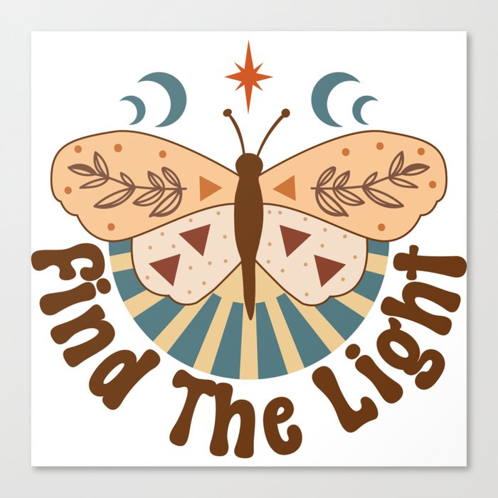 Find the light moth cottagecore design Canvas Print