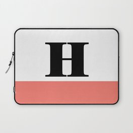 Monogram Letter H-Pantone-Peach Echo Laptop Sleeve