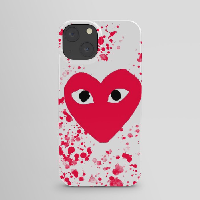 red heart splash paint iPhone Case