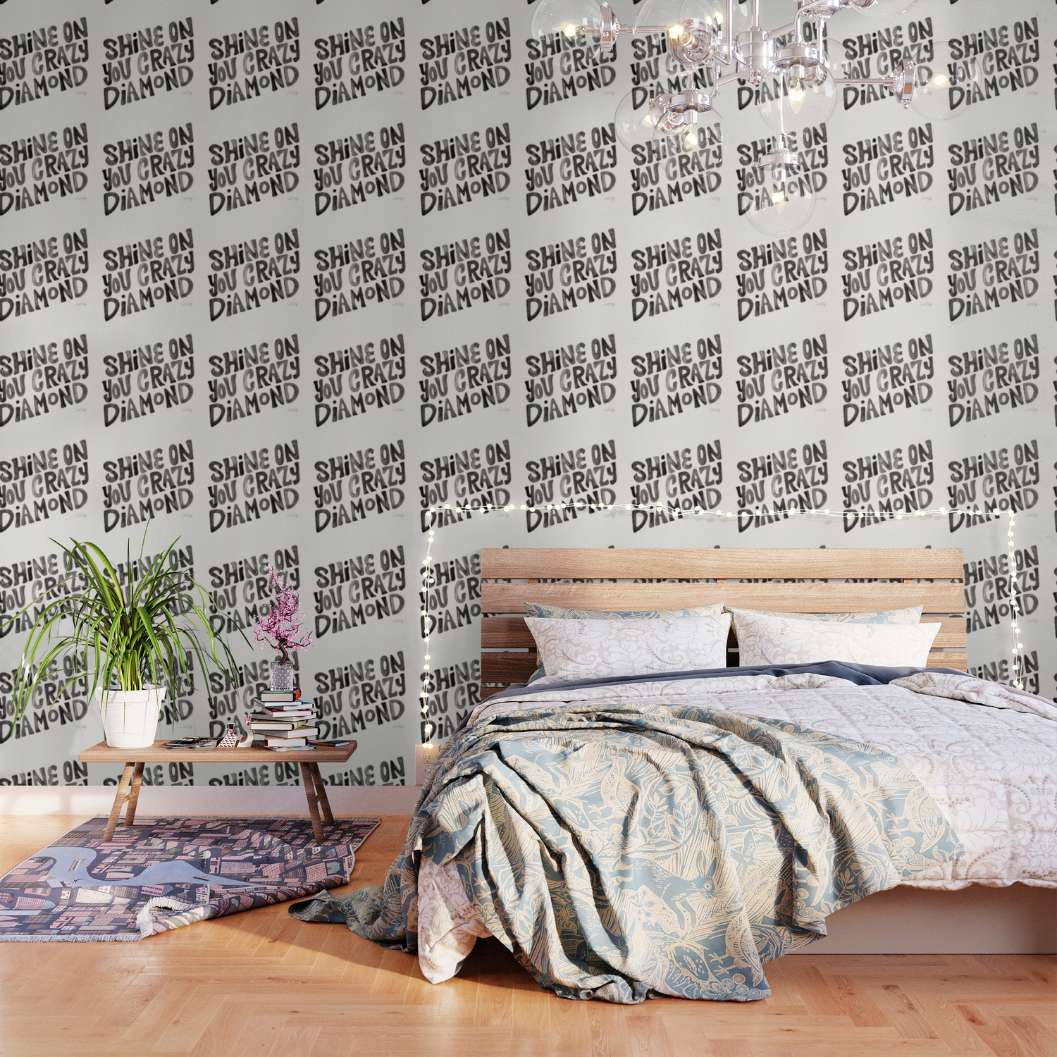 Shine On You Crazy Diamond Black Ink Wallpaper By Catcoq Society6