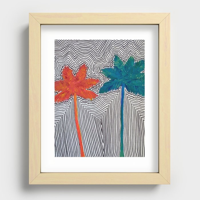Trippy Palms Recessed Framed Print
