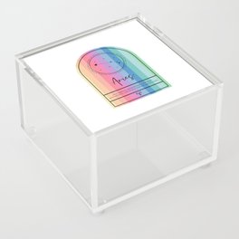 Aries Zodiac | Rainbow Stripe Acrylic Box