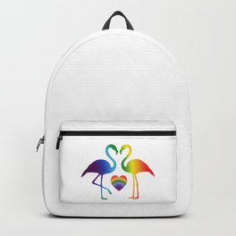 PRIDE FLAMINGO HEART Backpack | Graphicdesign, Beunique, Pridecolors, Loveislove, Beyou Nique, Allies, Flamingo, Beyou, Rainbow, Rainbowcolors 
