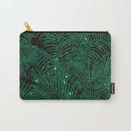 Elegant tropical emerald green glitter palm tree Carry-All Pouch | Glitter, Floral, Leaves, Abstractglitter, Foliage, Floralpattern, Tropical, Palmtreeleaves, Darkgreen, Graphicdesign 