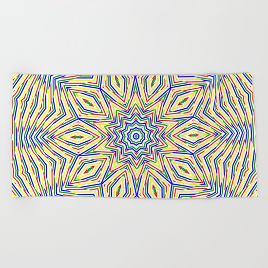 Kaleidoscope Colourful Stripes Beach Towel