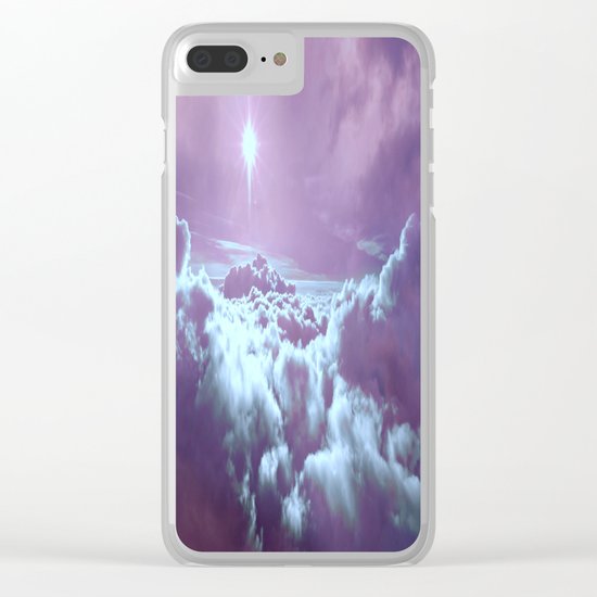 Mystic Clouds Lavender Aqua Clear iPhone Case
