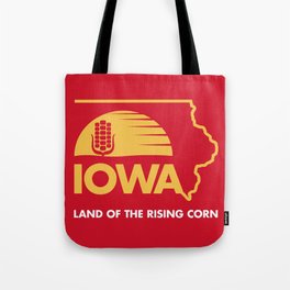 Iowa: Land of the Rising Corn - Red and Gold Edition Tote Bag