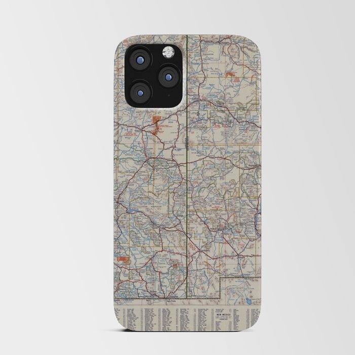 old road map of new mexico arizona 1951 iPhone Card Case