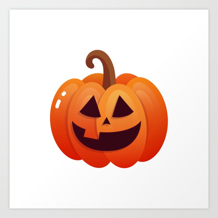 Halloween Pumpkin Cartoon Emoji Face Art Print By Shatilova Society6