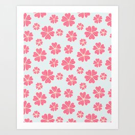 Pink cherry blossom pattern Art Print