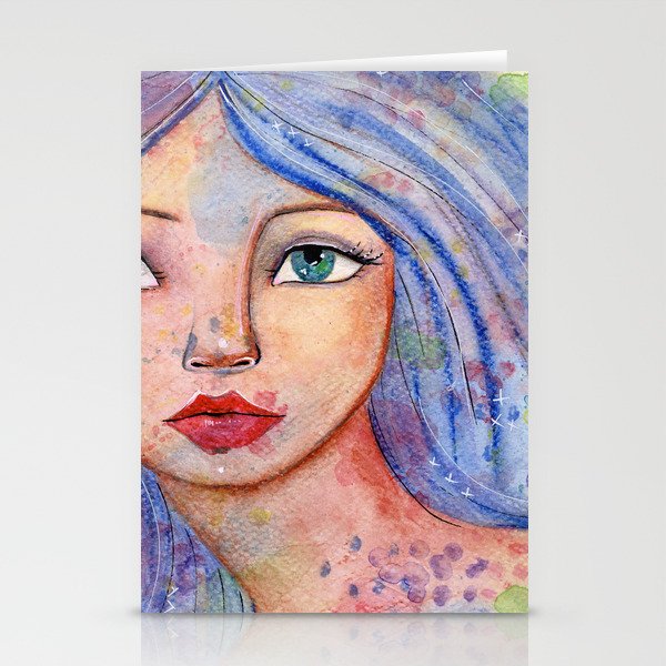 Girl in the flow Stationery Cards