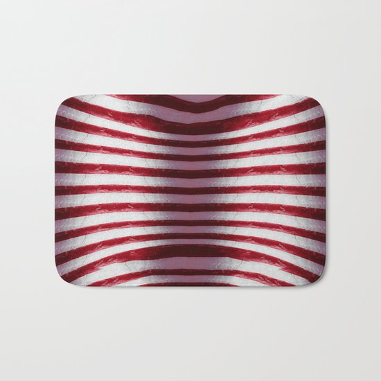 Red and White Organic Rib Cage Bath Mat