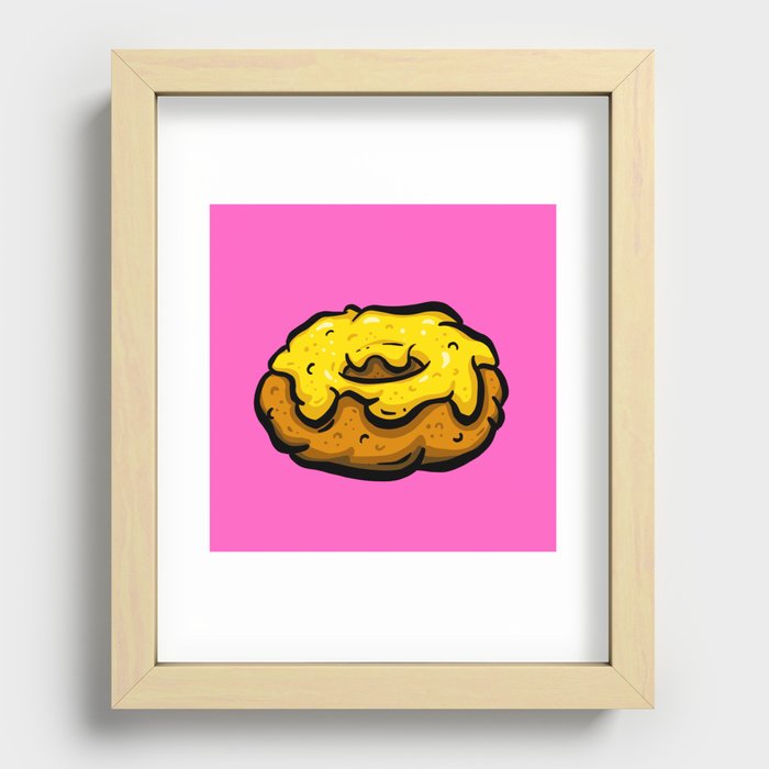 Custard Donut Turd Poo Poop Dookie Cartoon Recessed Framed Print