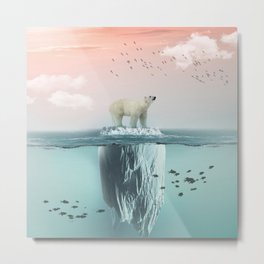 Polar Bear Iceberg Metal Print