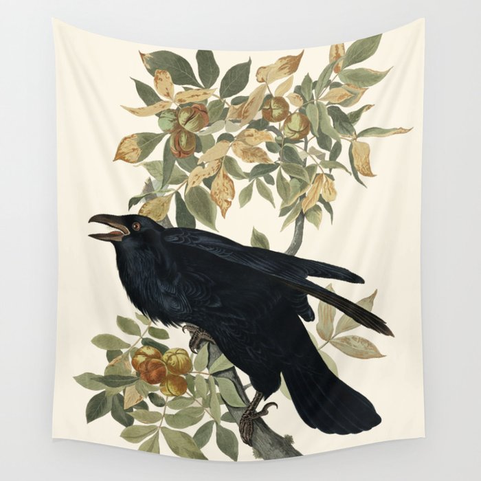 Audubon plate - Raven (Corvux corax) Wall Tapestry