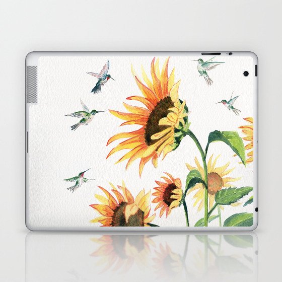 Sunflowers and Hummingbirds Laptop & iPad Skin