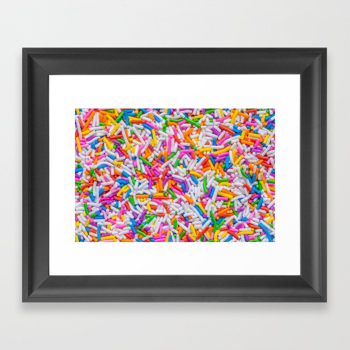 Dessert Rainbow Sprinkles Pattern Framed Art Print