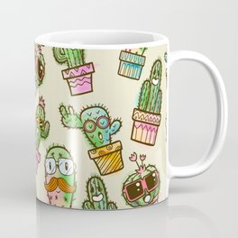 Funny & Cute Cactus Cartoon Pattern Coffee Mug