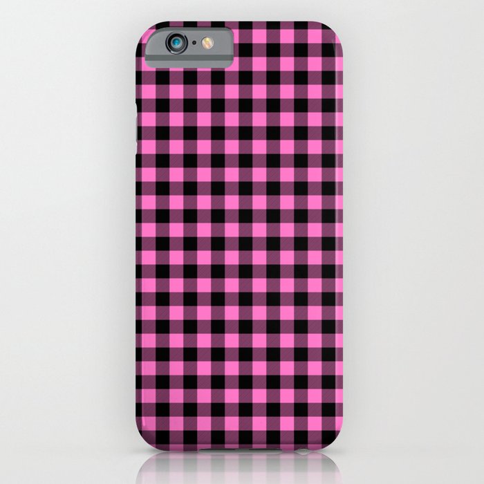 Classic Pink Country Cottage Summer Buffalo Plaid iPhone Case