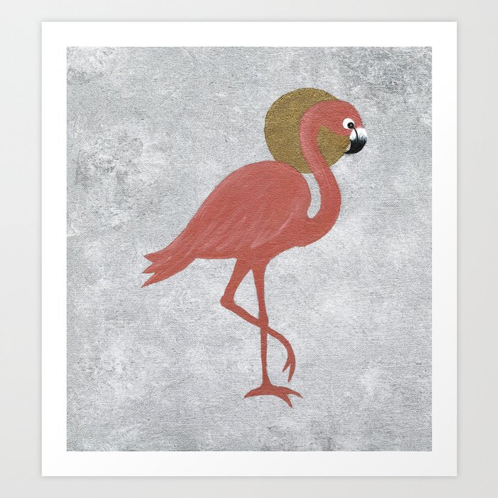 Rose Gold Flamingo Art Print