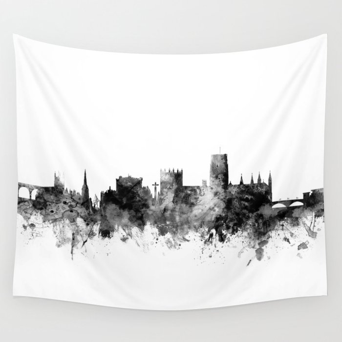 Durham England Skyline Cityscape Wall Tapestry