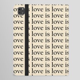 Love Is Love pattern black iPad Folio Case