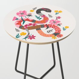 Patchwork snake with flowers Side Table