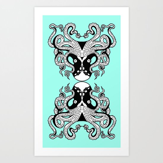 Octopus Mirrored Art Print
